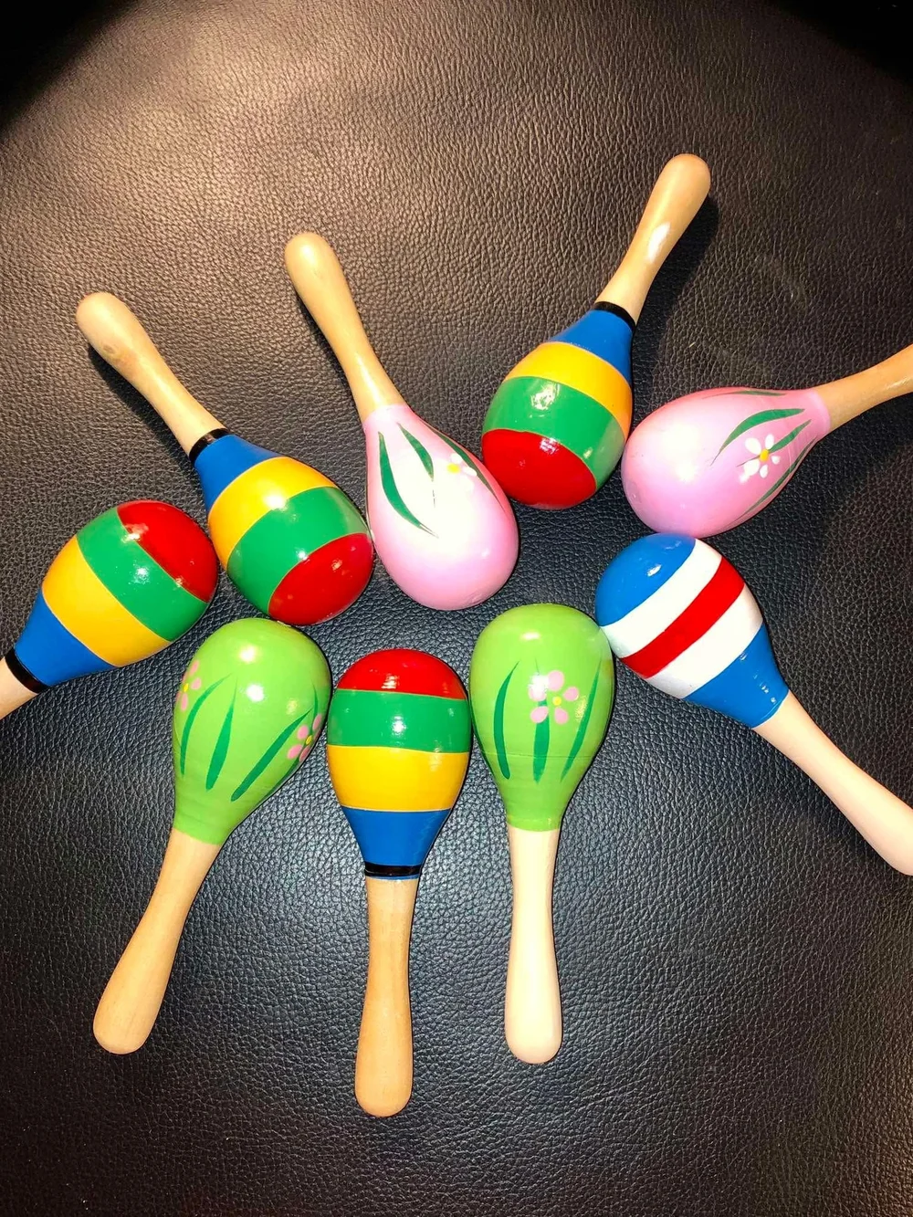Colorful Wooden Maracas Set - Kids Toy Percussion